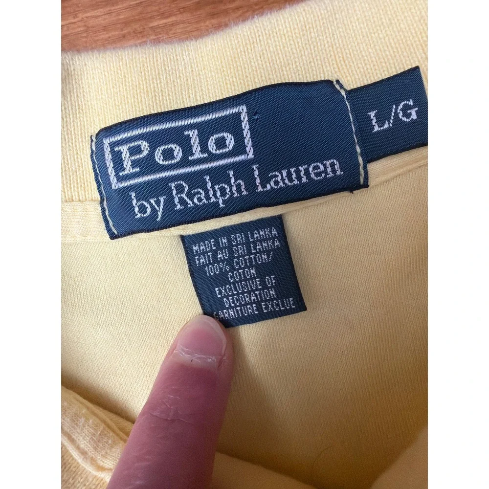 Polo Ralph Lauren Polo Shirt Mens Large Yellow Short Sleeve Pony Logo READ